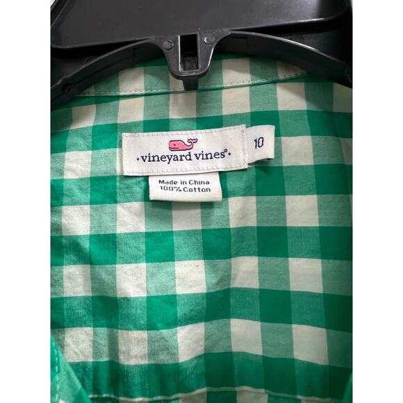 VINEYARD VINES Kelly Green check long sleeve preppy coastal old money NWOT Sz 10 - Picture 4 of 8